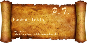 Pucher Tekla névjegykártya